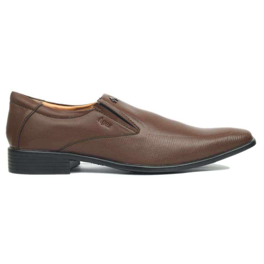 Apex Men's Formal Slip-On Shoe-Dark Brown